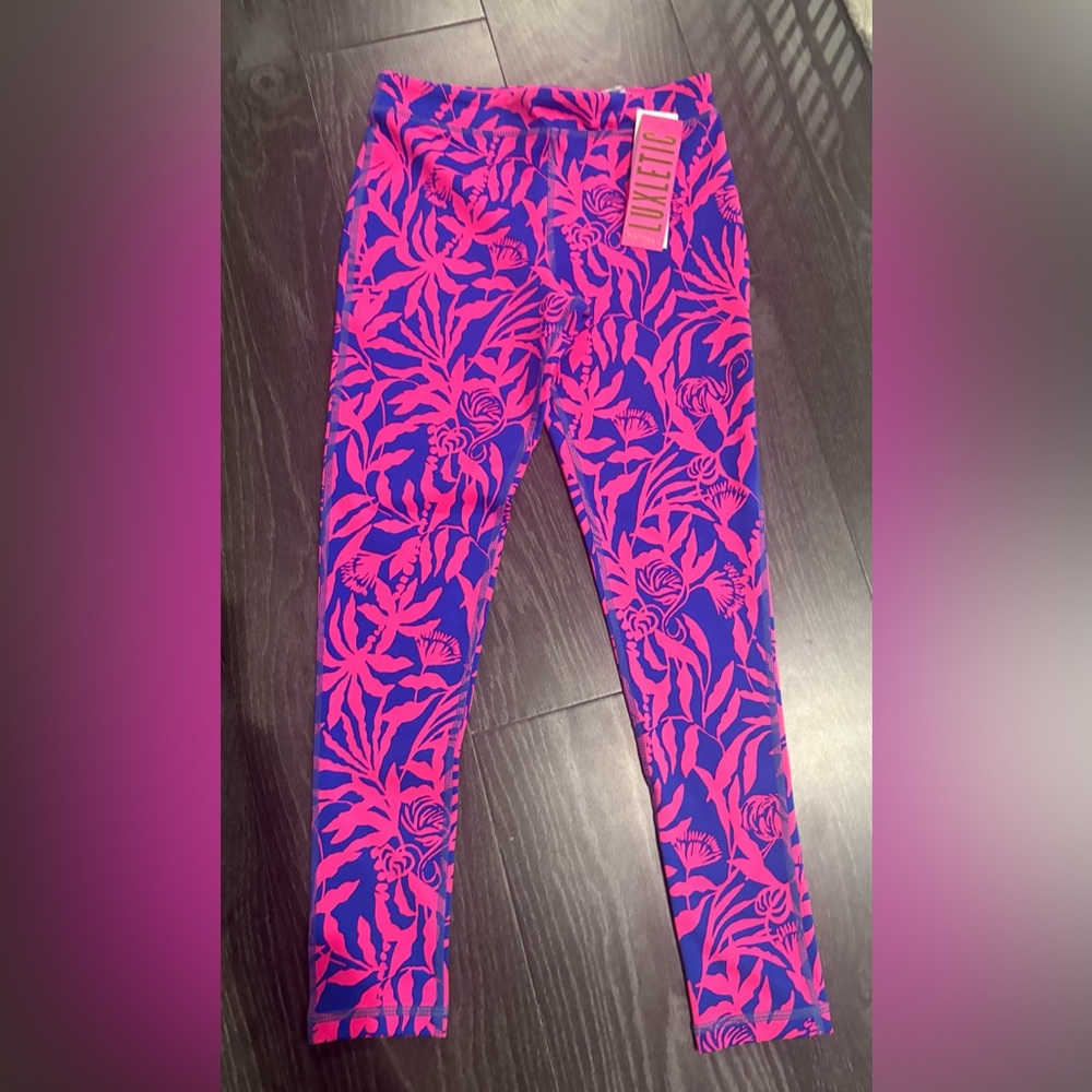 Lilly Pulitzer Girls Mini Weekender Leggings, Size L (8-10), NWT, Pink Grenadine